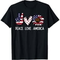 thumbnail image 1 of t-shirt Peace Love America US Flag Fourth Womens 4th Of July Patriot T-Shirt., 1 of 4