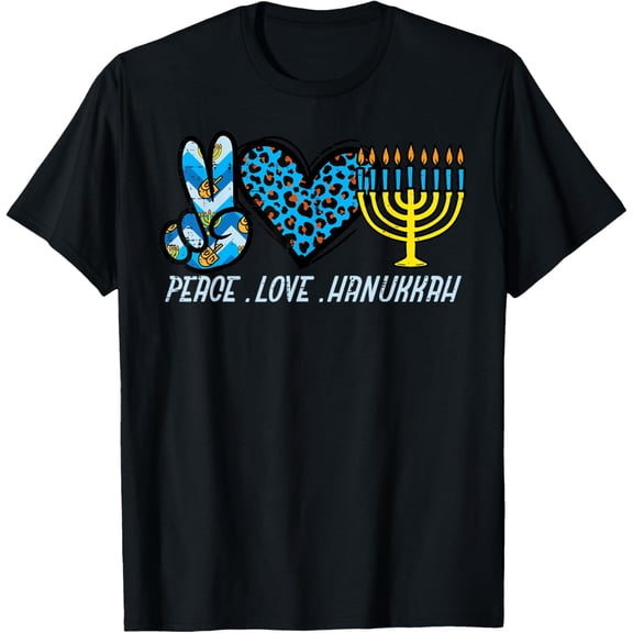 t-shirt Peace Love Hanukkah Jewish Hanukkah Chanukah Men Women Kids T-Shirt.