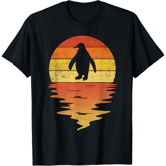 t-shirt Penguin shirt retro sunset 70s vintage Penguin T-Shirt mens,black,women,funny,journey,Crew Neck, Short Sleeve,printing