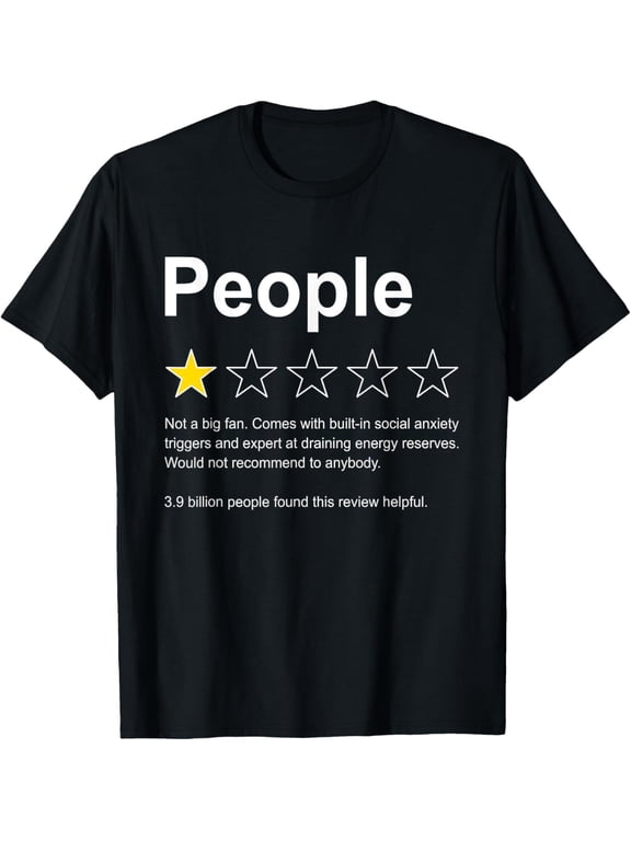 t-shirt People One Star Rating Would Not Recommend Funny Introverts T-Shirt mens,black,women,funny,journey,Crew Neck, Short Sleeve,custom clothing patterns.gift