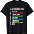 thumbnail image 1 of t-shirt My Perfect Day" Black Classic Fit Gamer T-Shirt, Crew Neck, Short Sleeve, Polyester & Cotton mens，black，women，funny，men，journey，Crew Neck, Short Sleeve,printing, 1 of 4
