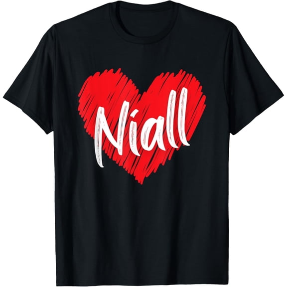 t-shirt Personalized Name Niall Heart I Love Niall T-Shirt mens，black，women，funny，journey，Crew Neck, Short Sleeve,printing