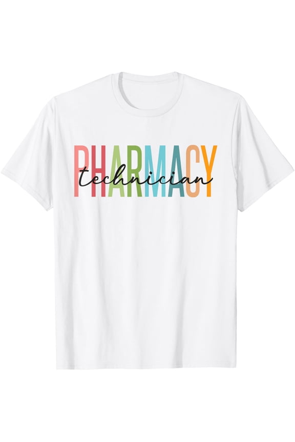 t-shirt Pharmacy Technician Certified Pharm Tech Pharmacist T-Shirt mens, woman, white,funny,journey,Crew Neck, Short Sleeve,custom clothing patterns.gift