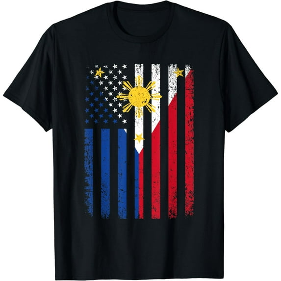 t-shirt Philippines USA Flag 4th of July American Philippine Flag T-Shirt mens t shirt,black,women,funny,misfits,men,journey