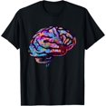 thumbnail image 1 of t-shirt Phsychedelic Art Tie Dye Human Brain Cool Neurologist Gift T-ShirtMen and women can wear, black T-shirts, gifts. Age: M,L，XL 2XL, 3XL, 4XL, 1 of 4