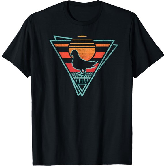 t-shirt Pigeon Retro 80s EDM Synthwave Gift T-Shirt