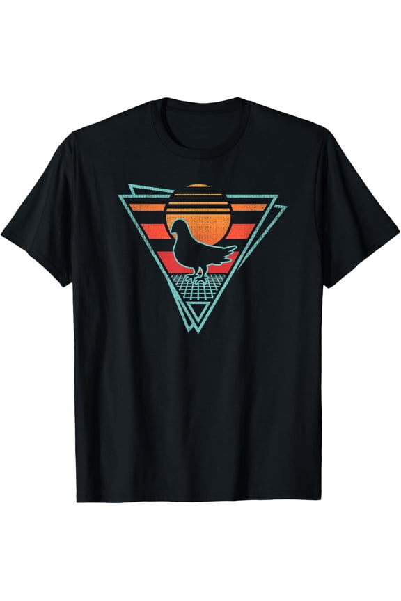 t-shirt Pigeon Retro 80s EDM Synthwave Gift T-Shirt