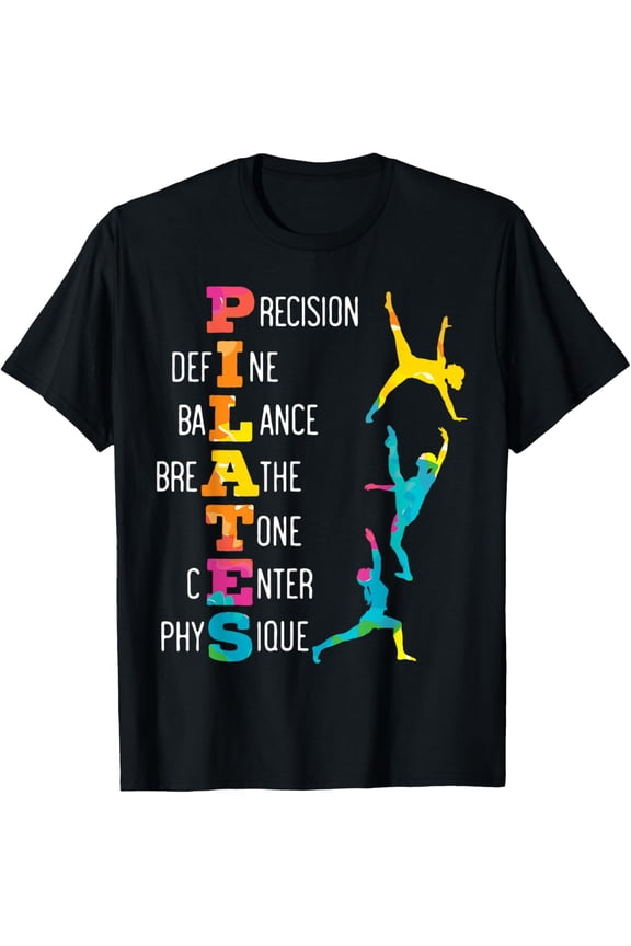 t-shirt Pilates Fitness Exercise Training Contrology Meditation T-Shirt mens,black,women,funny,journey,Crew Neck, Short Sleeve,custom clothing patterns.gift