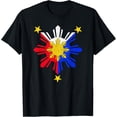 thumbnail image 1 of t-shirt Pinoy Filipino Philippine Flag Sun T-Shirt mens，black，women，funny，journey，Crew Neck, Short Sleeve,custom clothing patterns.gift, 1 of 4