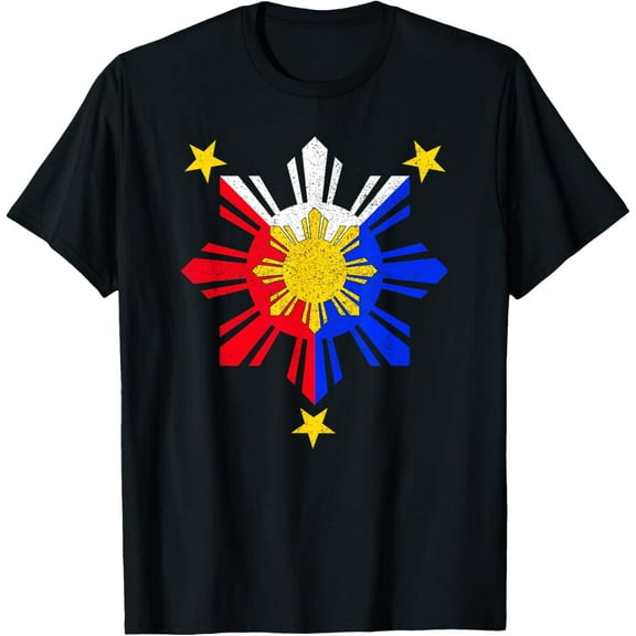 t-shirt Pinoy Filipino Philippine Flag Sun T-Shirt mens,black,women,funny,journey,Crew Neck, Short Sleeve,custom clothing patterns.gift