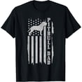 thumbnail image 1 of t-shirt Pitbull Dad Vintage American Flag Patriotic Pitbull Dog T-Shirt mens，black，women，funny，journey，Crew Neck, Short Sleeve,printing, 1 of 4