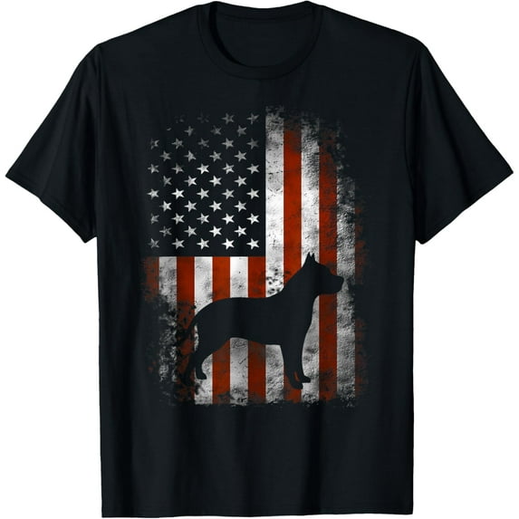 t-shirt Pitbull T-Shirt American Flag Patriotic 4th Of July T-Shirt mens,black,women,funny,journey,Crew Neck, Short Sleeve,printing