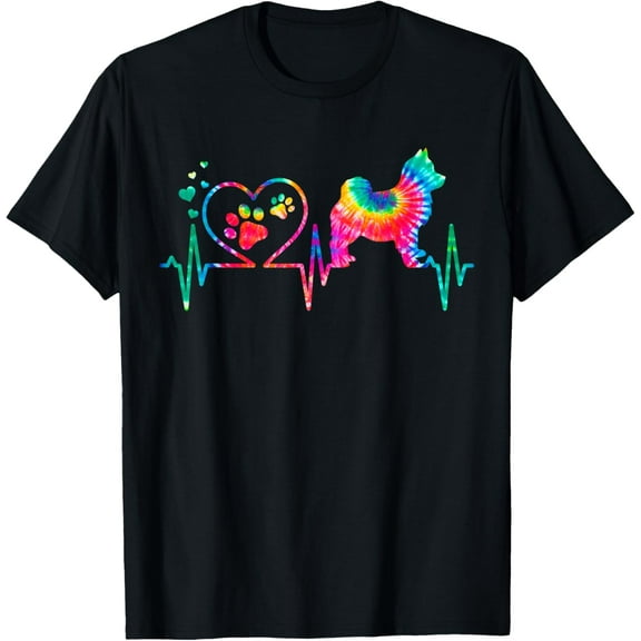 t-shirt Pomsky Mom Dad Heartbeat Tie Dye Dog Gift T-Shirt.