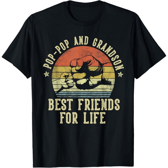 t-shirt Pop-Pop and Grandson Best Friends for Life Funny Pop-Pop T-Shirt mens,black,women,funny,journey,Crew Neck, Short Sleeve,printing