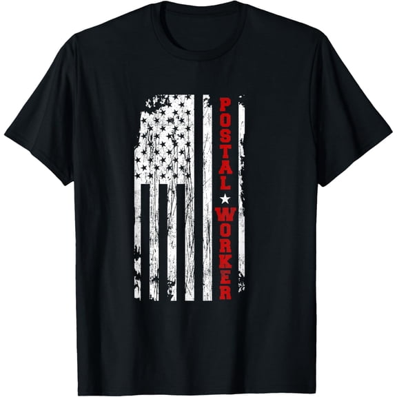 t-shirt Post Office Postal Worker Patriotic Usa American Flag T-Shirt mens，black，women，funny，journey，Crew Neck, Short Sleeve,printing