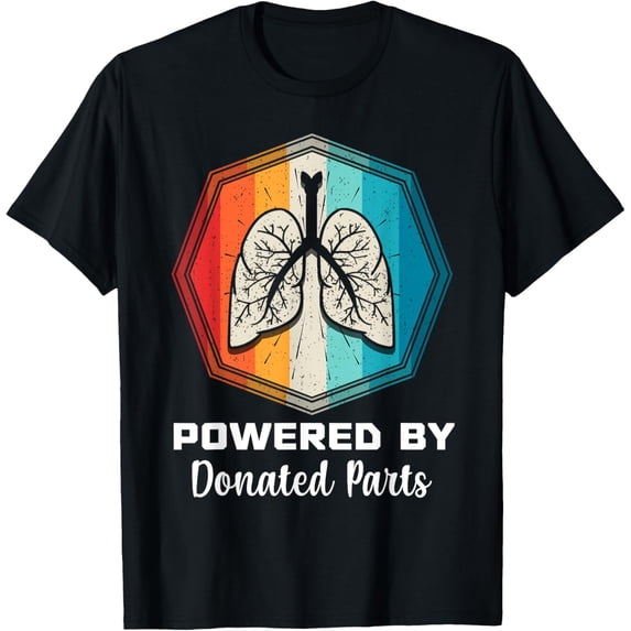 t-shirt Powered Lung Transplantation Fighter Recipient Donor Gift T-Shirt mens,black,women,funny,journey,Crew Neck, Short Sleeve,printing