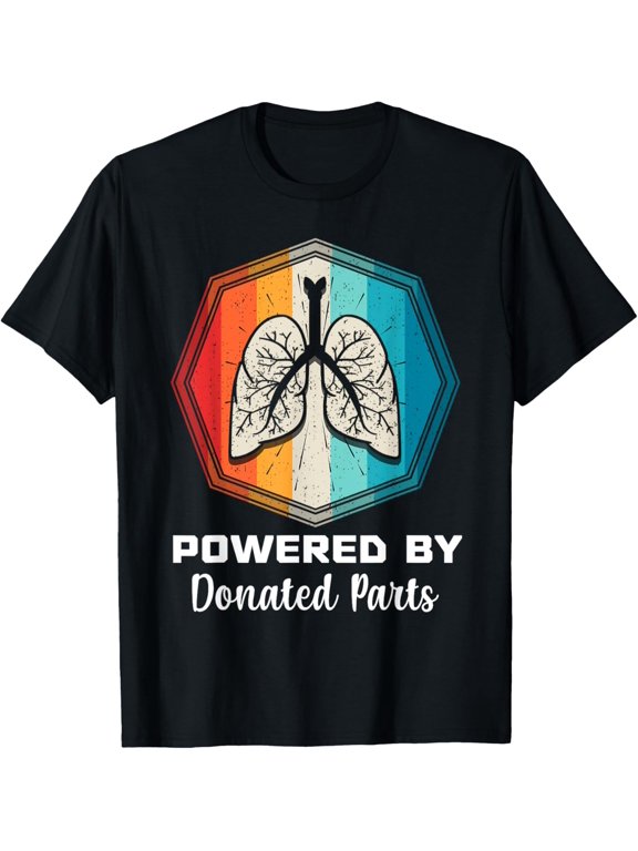 t-shirt Powered Lung Transplantation Fighter Recipient Donor Gift T-Shirt mens,black,women,funny,journey,Crew Neck, Short Sleeve,printing