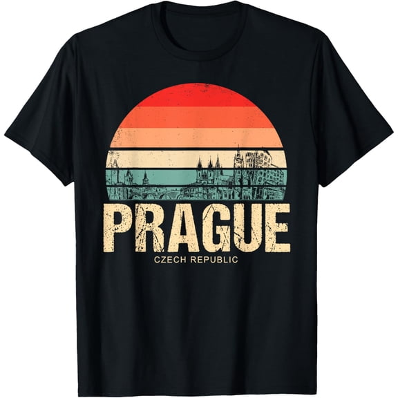 t-shirt Prague Czech Republic Travel T-Shirt mens，black，women，funny，journey，Crew Neck, Short Sleeve,custom clothing patterns.gift