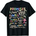 thumbnail image 1 of t-shirt Promises From God Bible Verse Christian Cross Jesus Women T-Shirt mens，black，women，funny，journey，Crew Neck, Short Sleeve,printing, 1 of 4