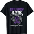 thumbnail image 1 of t-shirt Proof I Have Brain Your Excuse Epilepsy Awareness T-Shirt mens，black，women，funny，journey，Crew Neck, Short Sleeve,printing, 1 of 4