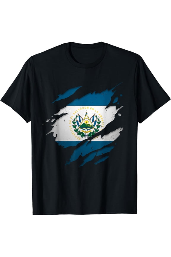 t-shirt Proud Salvadorian Shirts | Torn Ripped El Salvador Flag T-Shirt mens t shirt，black，women，funny，misfits，men，journey