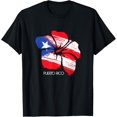 thumbnail image 1 of Puerto Rico Culture Roots Amapola Boricua Flag T-ShirtMen and women, Black T-shirt, size: Extra large, 1 of 4