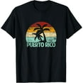 thumbnail image 1 of t-shirt Puerto Rico Retro Palm Tree Vintage Sunset Souvenir Vacation T-Shirt mens t shirt，black，women，funny，misfits，men，journey, 1 of 4