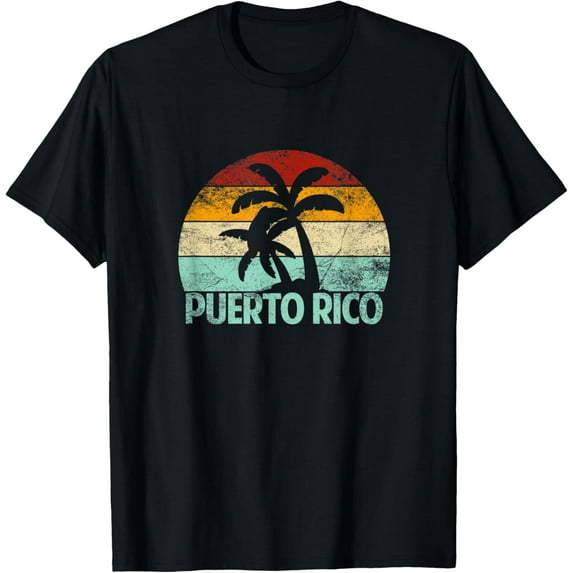 t-shirt Puerto Rico Retro Palm Tree Vintage Sunset Souvenir Vacation T-Shirt mens t shirt,black,women,funny,misfits,men,journey