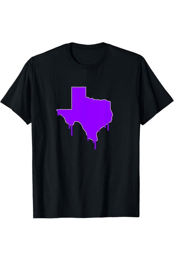 t-shirt Purple Texas State Drip South Houston TX 713 Slab Lean Screw T-Shirt mens,black,women,funny,journey,Crew Neck, Short Sleeve,printing