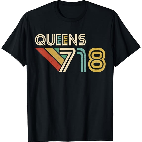t-shirt Queens 718 New York City State Vintage Queens Area Code T-Shirt mens t shirt,black,women,funny,misfits,men,journey
