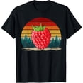 thumbnail image 1 of t-shirt Raspberry Fruit Vintage Distressed Retro Style Raspberry T-Shirt mens t shirt，black，women，funny，misfits，men，journey, 1 of 4