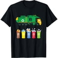 thumbnail image 1 of t-shirt Recycling Trash Truck Kids Garbage Truck T-Shirt mens，black，women，funny，journey，Crew Neck, Short Sleeve,printing, 1 of 4