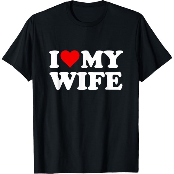 t-shirt Red Heart I Love My Wife T-Shirt mens，black，women，funny，journey，Crew Neck, Short Sleeve,custom clothing patterns.gift