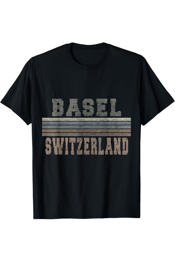 t-shirt Retro Basel Switzerland T-Shirt mens,black,women,funny,journey,Crew Neck, Short Sleeve,custom clothing patterns.gift
