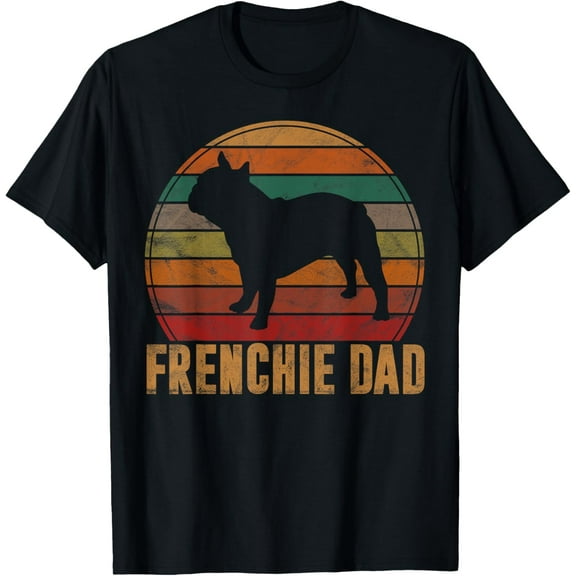 t-shirt Retro French Bulldog Dad Gift Dog Owner Pet Frenchie Father T-Shirt