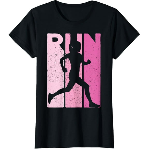 t-shirt Retro RUN Runner Jogger Marathon Vintage for Girls Women T-Shirt.