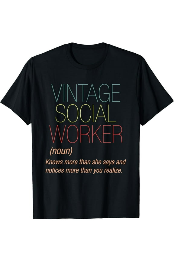 t-shirt Retro Social Worker Definition Public Servant Caseworker T-Shirt mens,black,women,funny,journey,Crew Neck, Short Sleeve,custom clothing patterns.gift