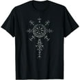 thumbnail image 1 of t-shirt Retro Viking Symbol Compass Vegvisir Nordic Rune Celtic T-Shirt mens t shirt，black，women，funny，misfits，men，journey, 1 of 4