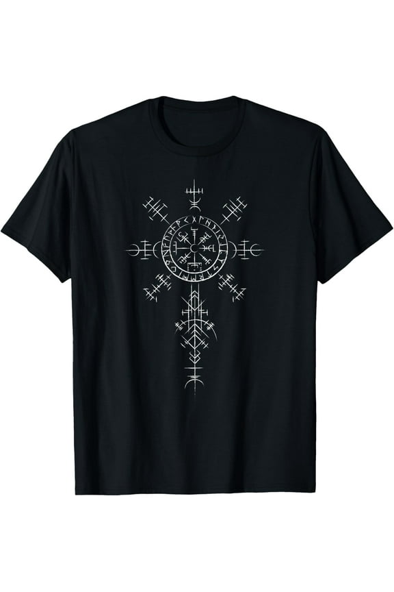 t-shirt Retro Viking Symbol Compass Vegvisir Nordic Rune Celtic T-Shirt mens t shirt,black,women,funny,misfits,men,journey