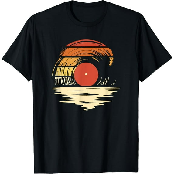 t-shirt Retro Vinyl Lp Record - Disc Vintage Vinyl T-Shirt mens，black，women，funny，journey，Crew Neck, Short Sleeve,custom clothing patterns.gift