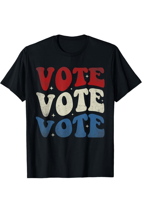 t-shirt Retro Vote 2024 Voting Right Vintage Style T-Shirt mens,black,women,funny,journey,Crew Neck, Short Sleeve,printing