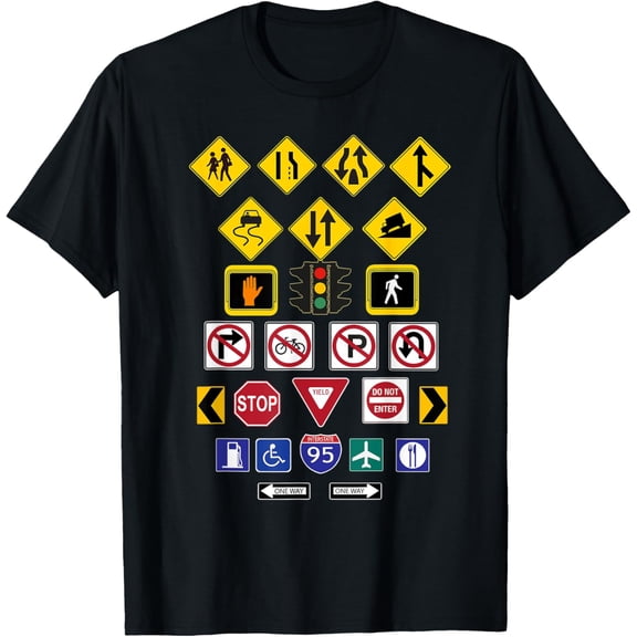t-shirt Road Signs, T-Shirt mens,black,women,funny,journey,Crew Neck, Short Sleeve,custom clothing patterns.gift