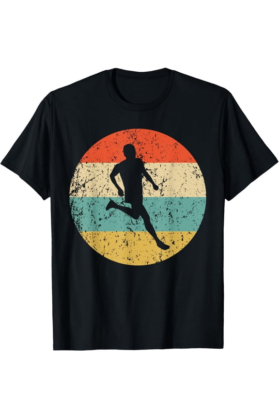 t-shirt Running Vintage Retro Runner T-Shirt mens,black,women,funny,journey,Crew Neck, Short Sleeve,custom clothing patterns.gift