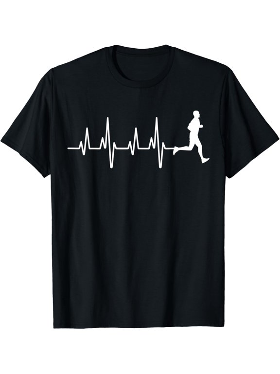 t-shirt Running marathon jogging | Heartbeat EKG runner motif T-Shirt.