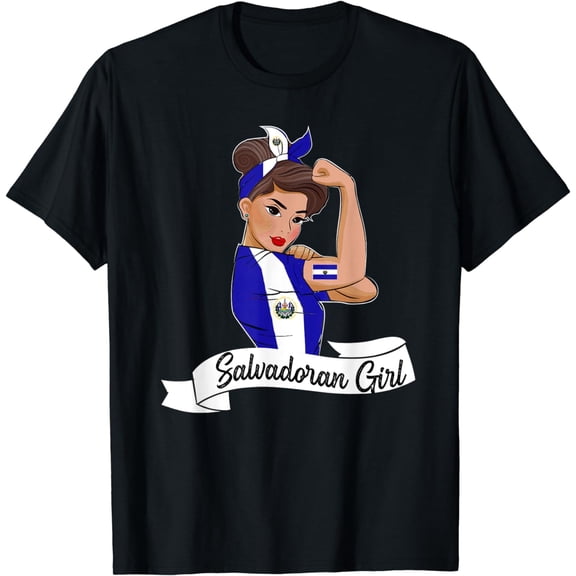 t-shirt Salvadoran Girl Women Mom Flag DNA El Salvador Salvadorena T-Shirt mens t shirt，black，women，funny，misfits，men，journey