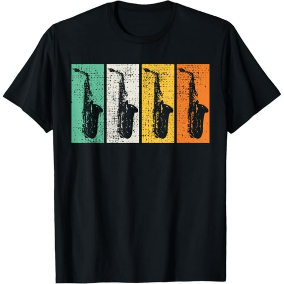 t-shirt Saxophone Marching Band Sax Retro Vintage Jazz Music T-Shirt mens，black，women，funny，journey，Crew Neck, Short Sleeve,printing