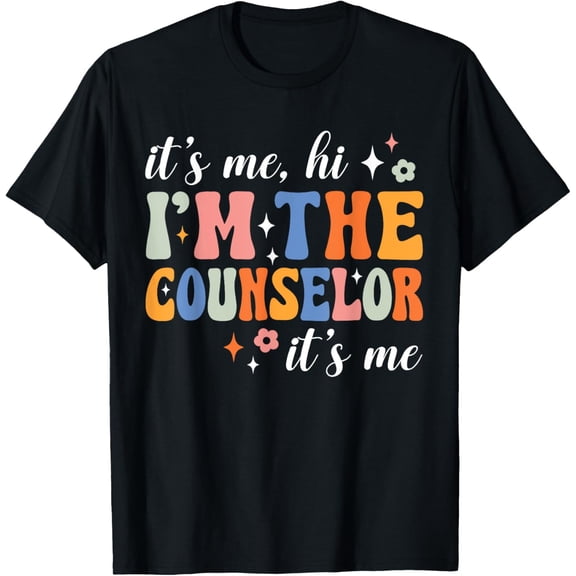 t-shirt School Counselor It's Me Hi I'm The Counselor Back To School T-Shirt mens，black，women，funny，journey，Crew Neck, Short Sleeve,printing