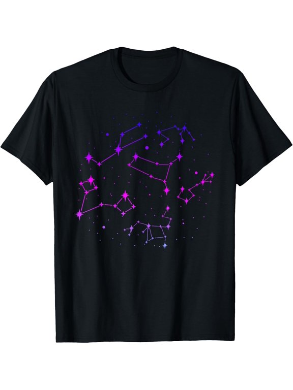 Science Galaxy Outer Space Star Constellations Astronomy T-Shirt men and women can wear, black, white, gifts.