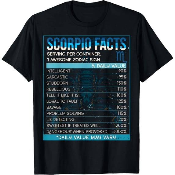 t-shirt Scorpio Facts Horoscope a Birthday Celebrant T-Shirt mens,black,women,funny,journey,Crew Neck, Short Sleeve,printing