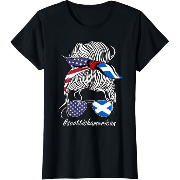t-shirt Scotland Heritage American Grown Women Girl Scotland Flag T-Shirt.